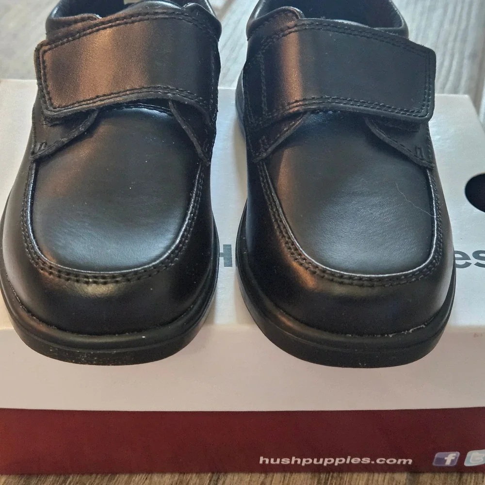 Hush Puppies Gavin Dress Shoes Boys 8.5W Black Leather Oxford Classic Formal